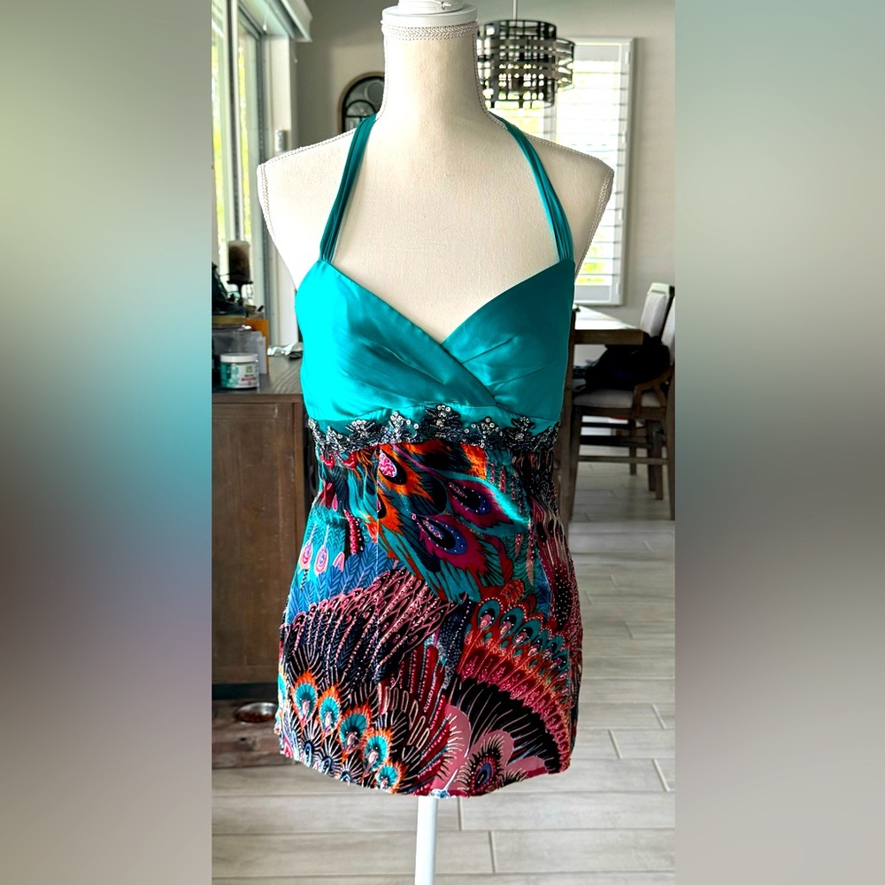 Cache Elegant Silk/Velvet And Sequins Top. - image 1